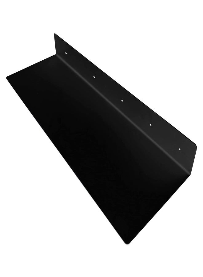 SIMOND STORE Black Metal Shelf - Wall Mount Shelf - Steel Industrial Heavy Duty Renter Friendly Shelves, Black Floating Shelves (36" X 8" X 2.5") - Image 1